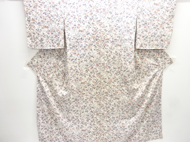 未使用品　花鳥模様小紋着物